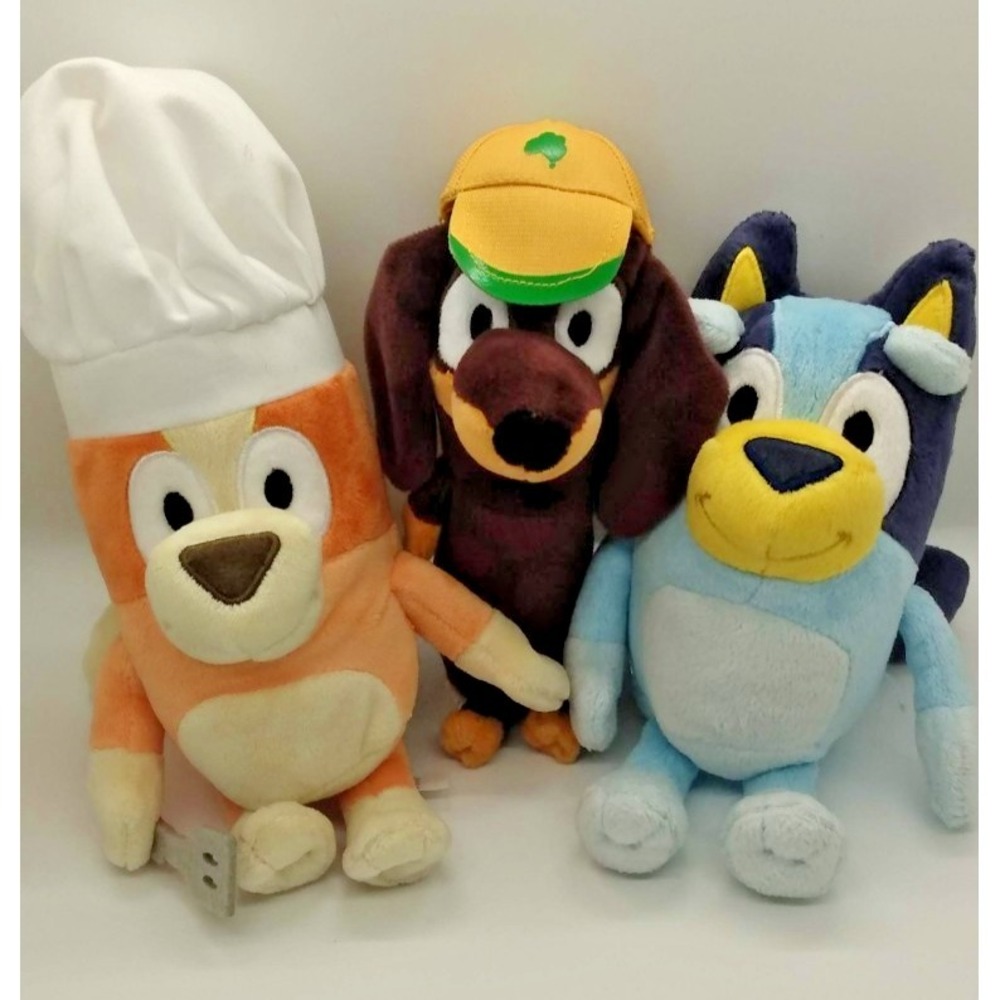 BLUEY 8" Plush Lot of 3 Chef Bingo Snickers Bluey Stuffed Animals by Moose‎ 2018 - Picture 12 of 12